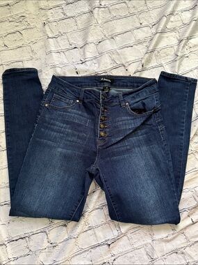d. jeans Indigo High-Rise Button-Fly Skinny Jeans